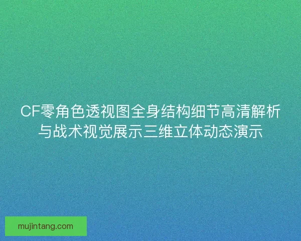 CF零角色透视图全身结构细节高清解析与战术视觉展示三维立体动态演示