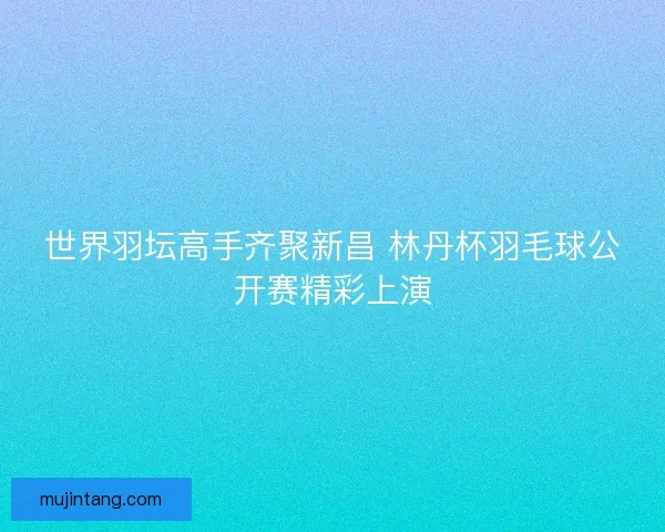 世界羽坛高手齐聚新昌 林丹杯羽毛球公开赛精彩上演