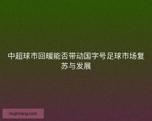 中超球市回暖能否带动国字号足球市场复苏与发展